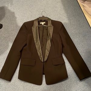Dylan Gray Blazer with Leather Detail